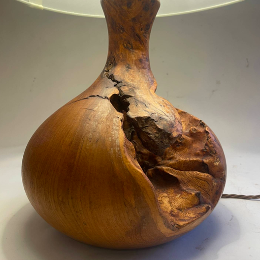 Turned Wood Knot Lamp