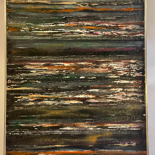 A French Abstract Oil on Canvas