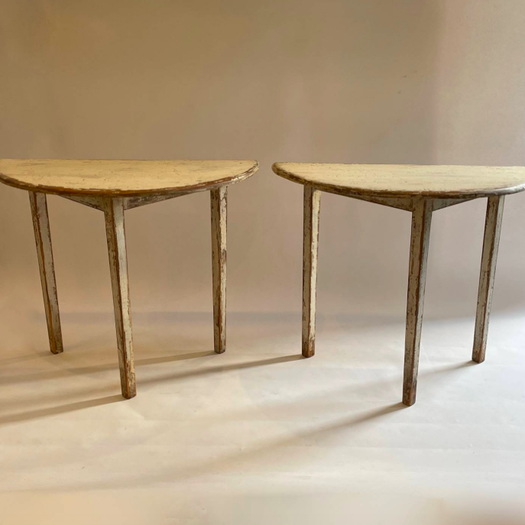 A Pair of 19thc Swedish Demi-Lunes