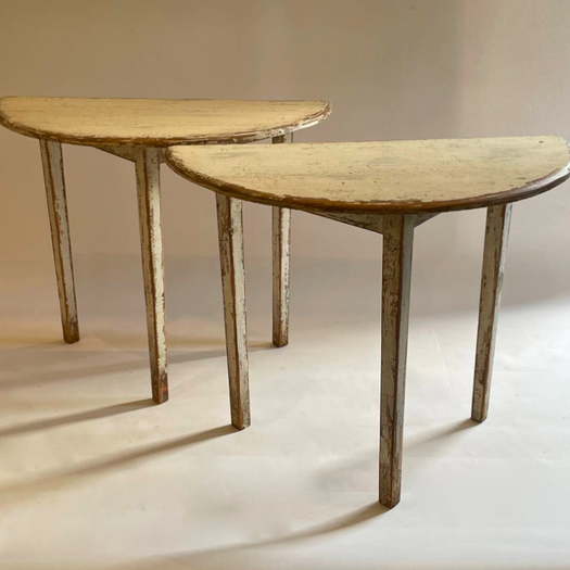 A Pair of 19thc Swedish Demi-Lunes