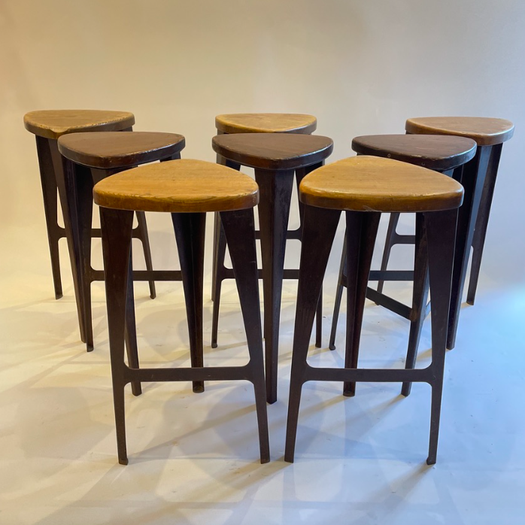 A Set of 8 Bar Stools