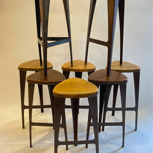 A Set of 8 Bar Stools