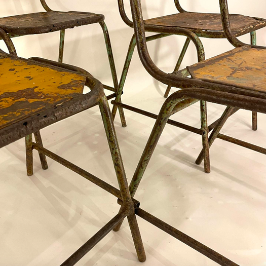 A Set of 4 French Metal Garden Chairs