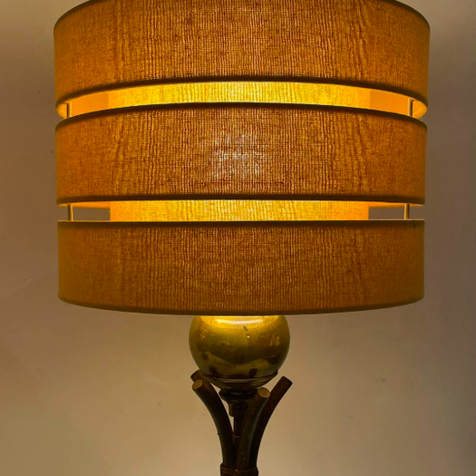 A Pair of Brass & Iron Table Lamps