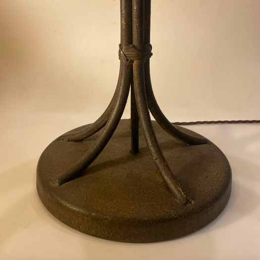 A Pair of Brass & Iron Table Lamps