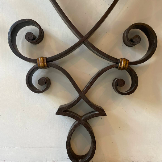 A French Wrought Iron Marble Topped Console