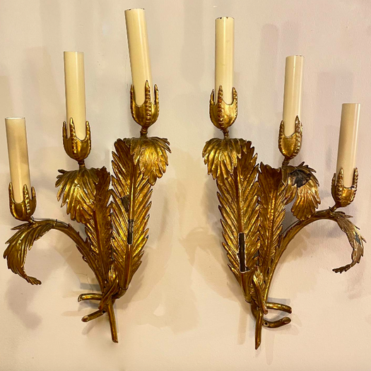 A Pair of Gilded Wall Lights