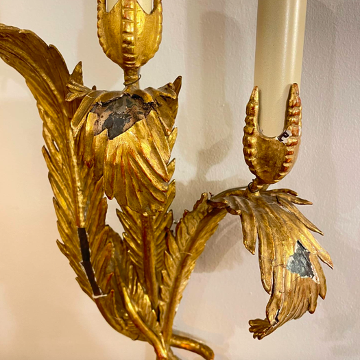 A Pair of Gilded Wall Lights