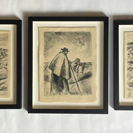 3 French Etchings