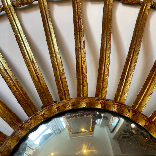 A Spanish Gilt Starburst Mirror