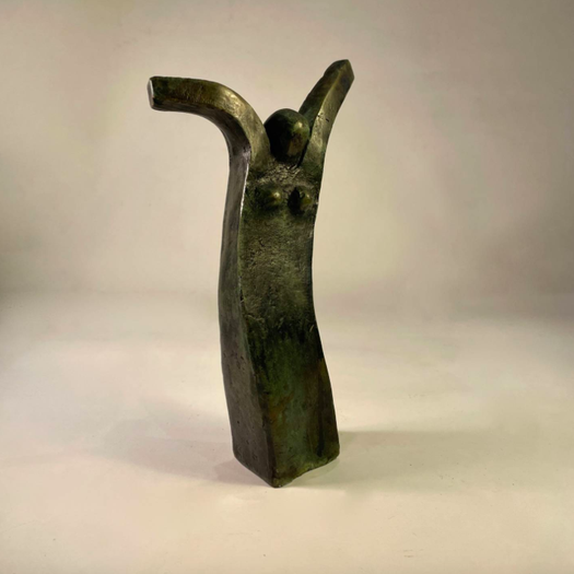 Bronze Sculpture of Jubilant Woman