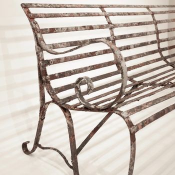 English 19th C. Wrought Iron Bench