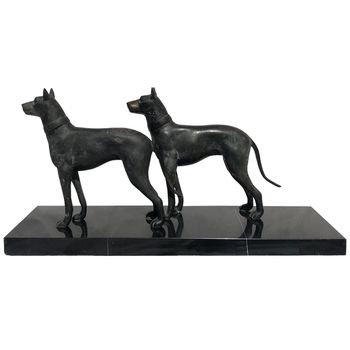 Art Deco bronzed spelter dogs