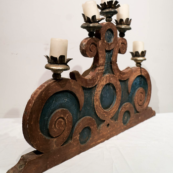 19th French Carved and Painted Candelabra