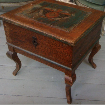 18th Century Swedish Painted Coffer on Legs