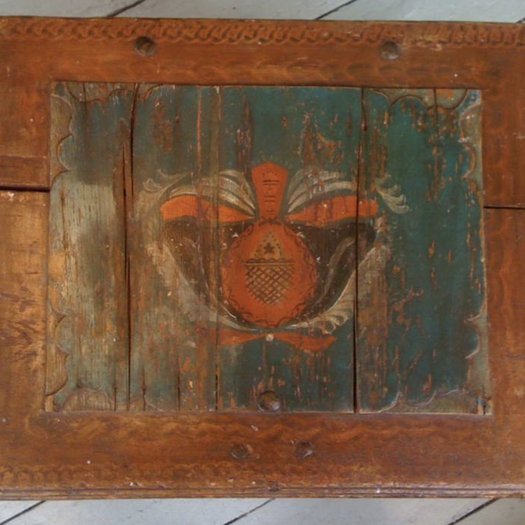 18th Century Swedish Painted Coffer on Legs