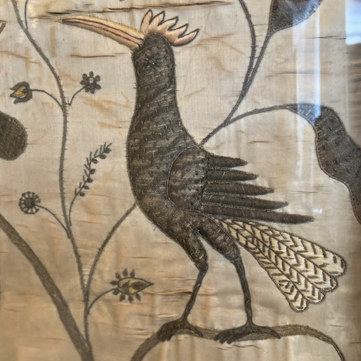English 18th Century Silk Embroidery Panel