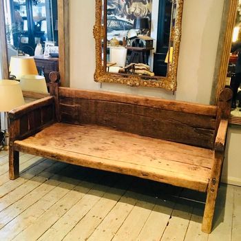 18th Century French Primitive Elm Bench