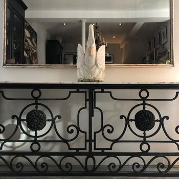 French 19th Century Wrought Iron and Marble topped Console