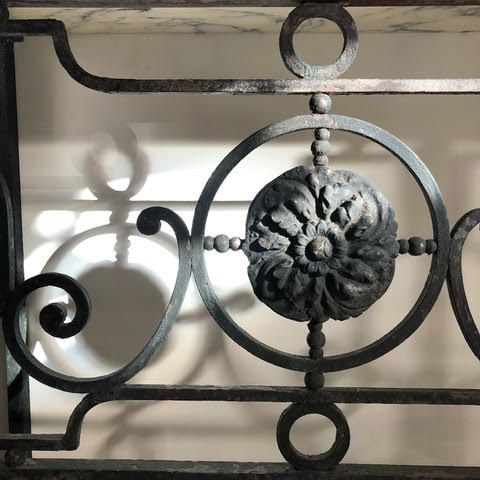 French 19th Century Wrought Iron and Marble topped Console